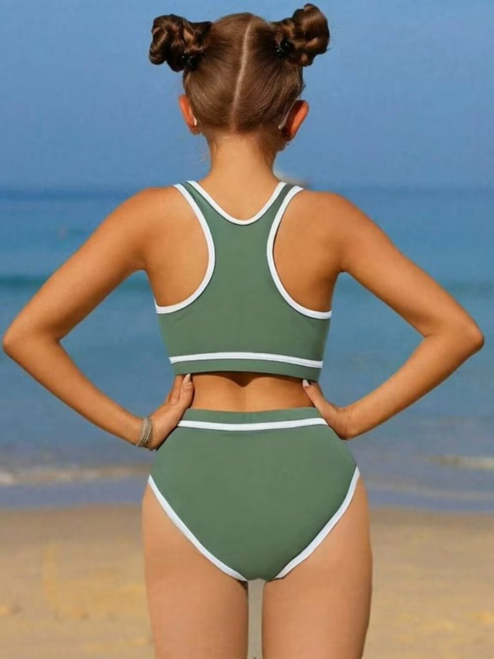 Girls Two Piece Padded Swimsuit Set